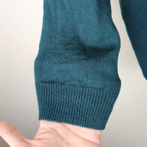 Charter Club Classic 100% Merino Wool Green Cardigan Sweater sz S flaw - Picture 8 of 12